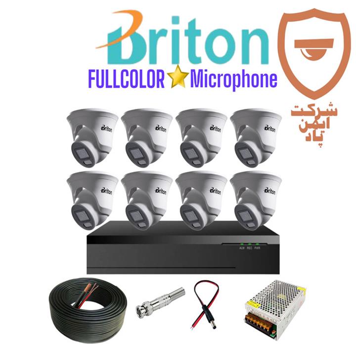 پکیج 8 عددی دوربین مداربسته برایتون فول کالر مدل UVC232T9AR2-MC